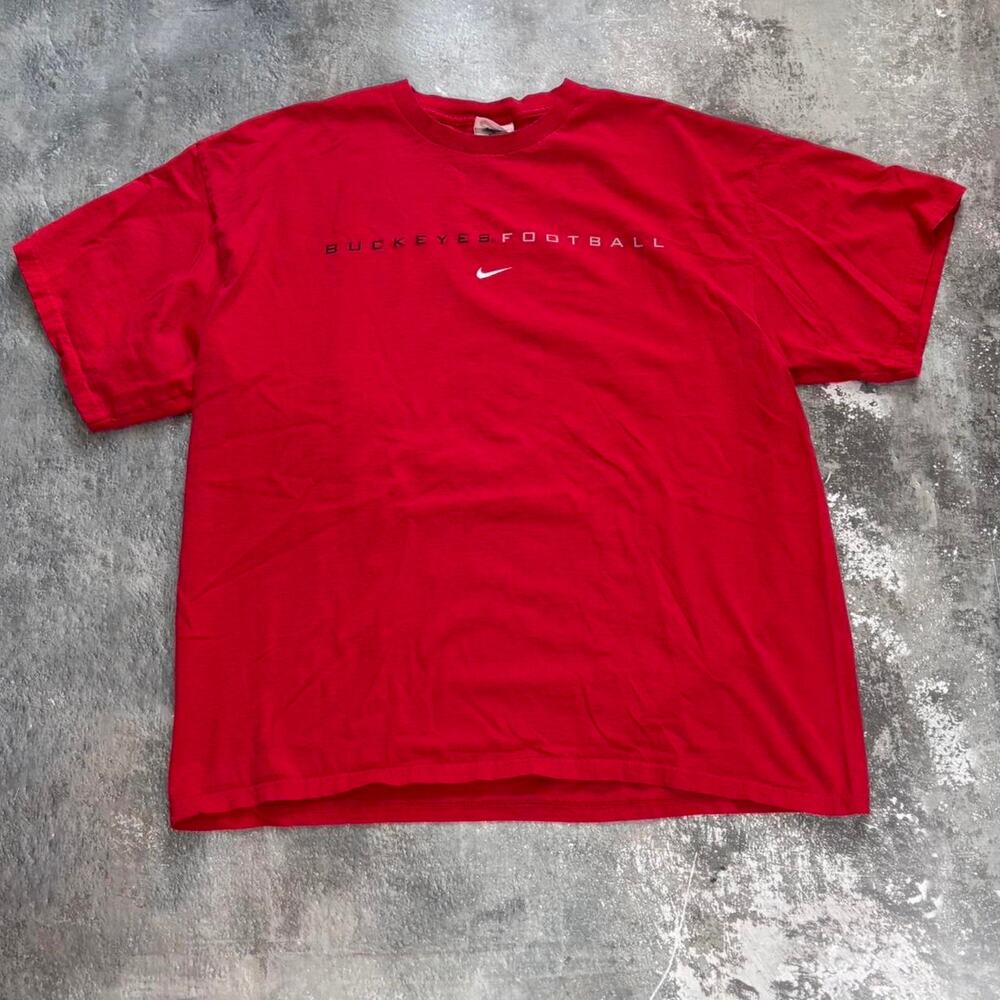 Vintage 90s Nike Ohio State Red T Shirt. Nike Center Swoosh Size Large